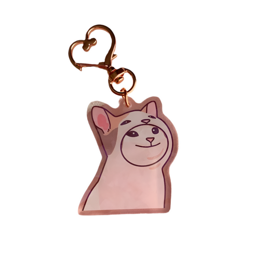 Bunhiry Pop Cat Inside Mouth Keychain