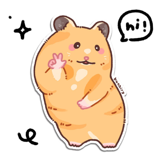 Bunhiry Peace Hamster Sticker
