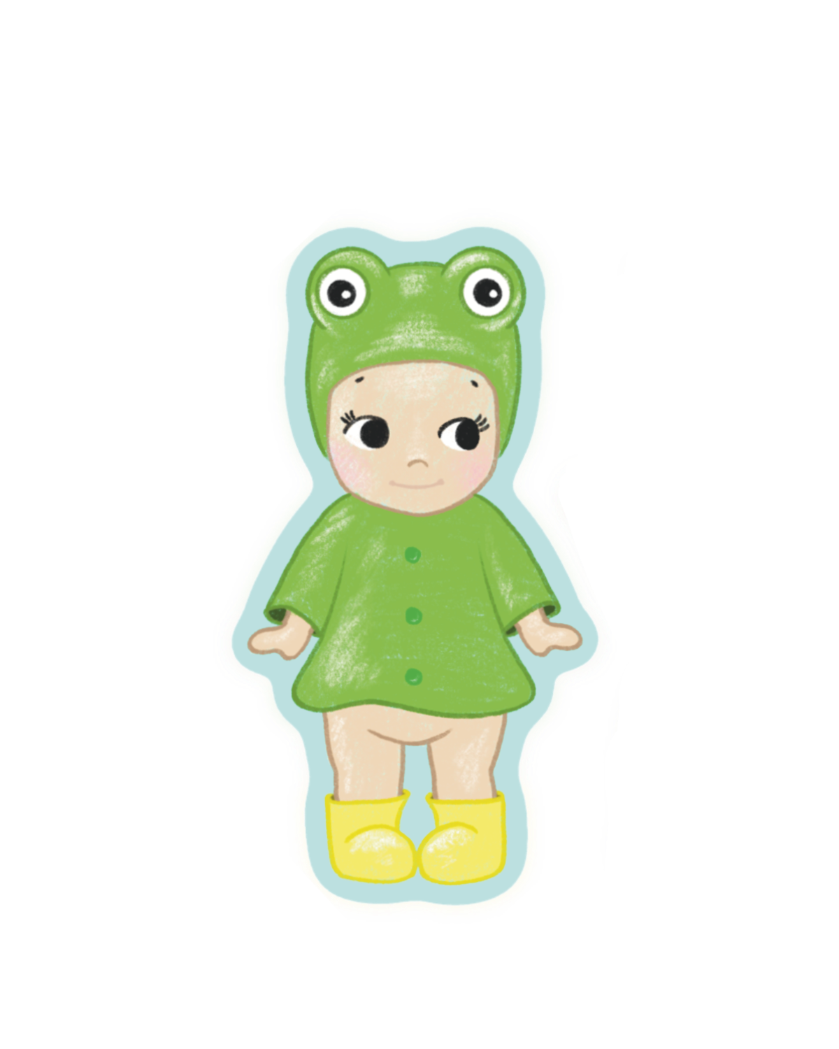 Angel Baby Frog Sticker