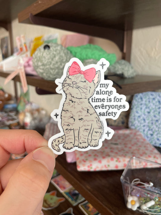 My Alone Time Cat Sticker