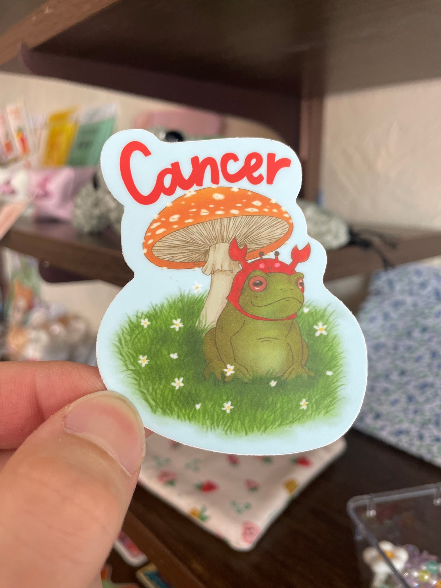 Cancer Frog Crab Mushroom Sticker