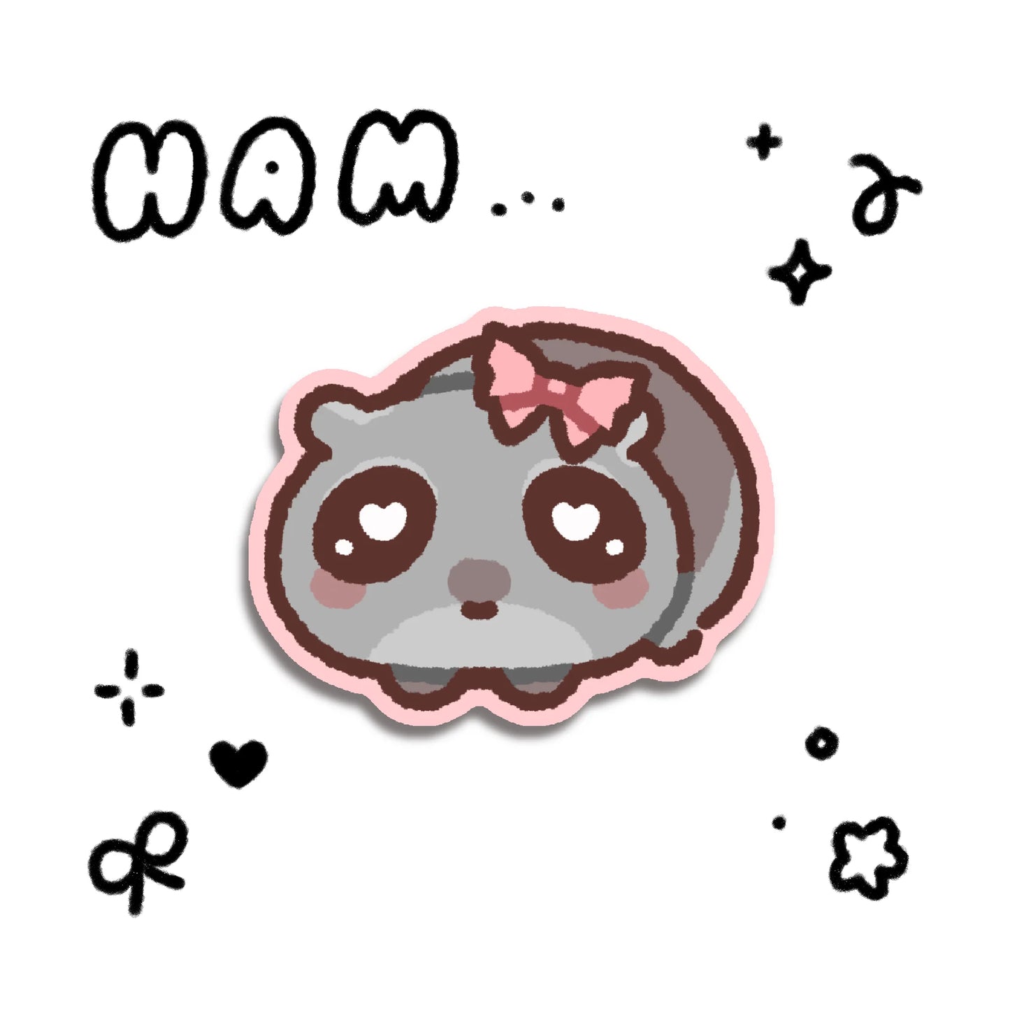 Bunhiry Bow Hamster Sticker