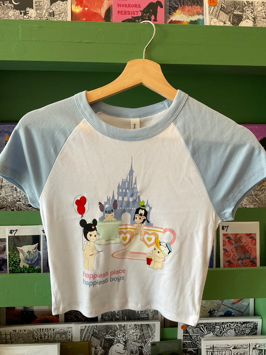 Blue and White Mouse Baby Tee