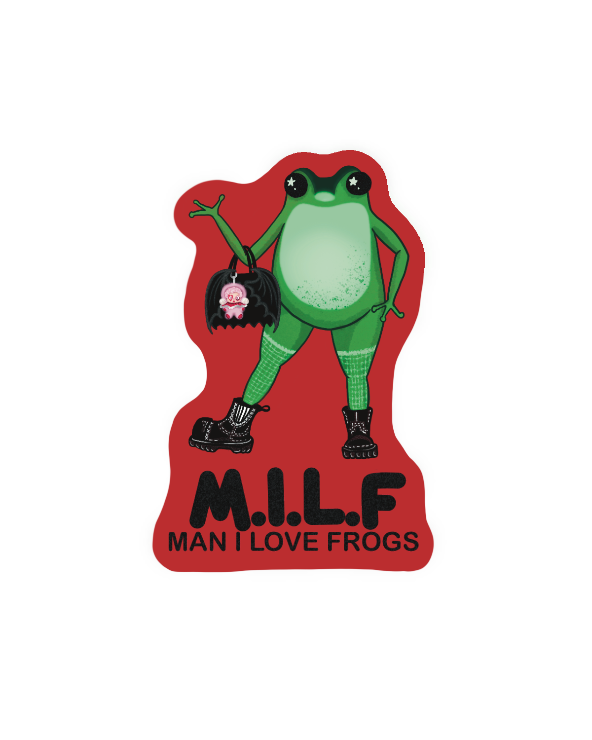 FRANKEE Frog: Man. I. Love. Frogs. Sticker