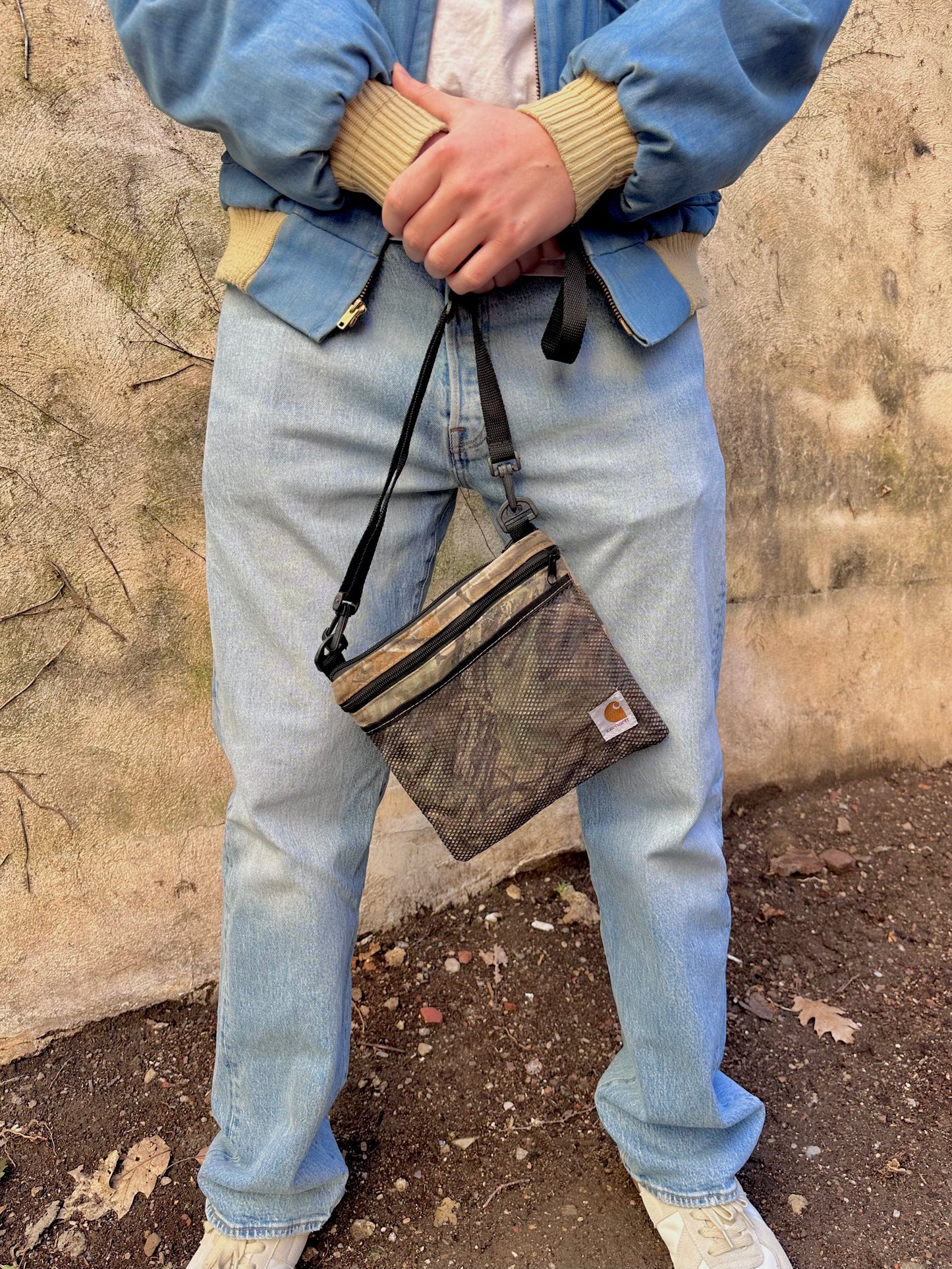 Bigger Square Camo Mesh Crossbody Bag
