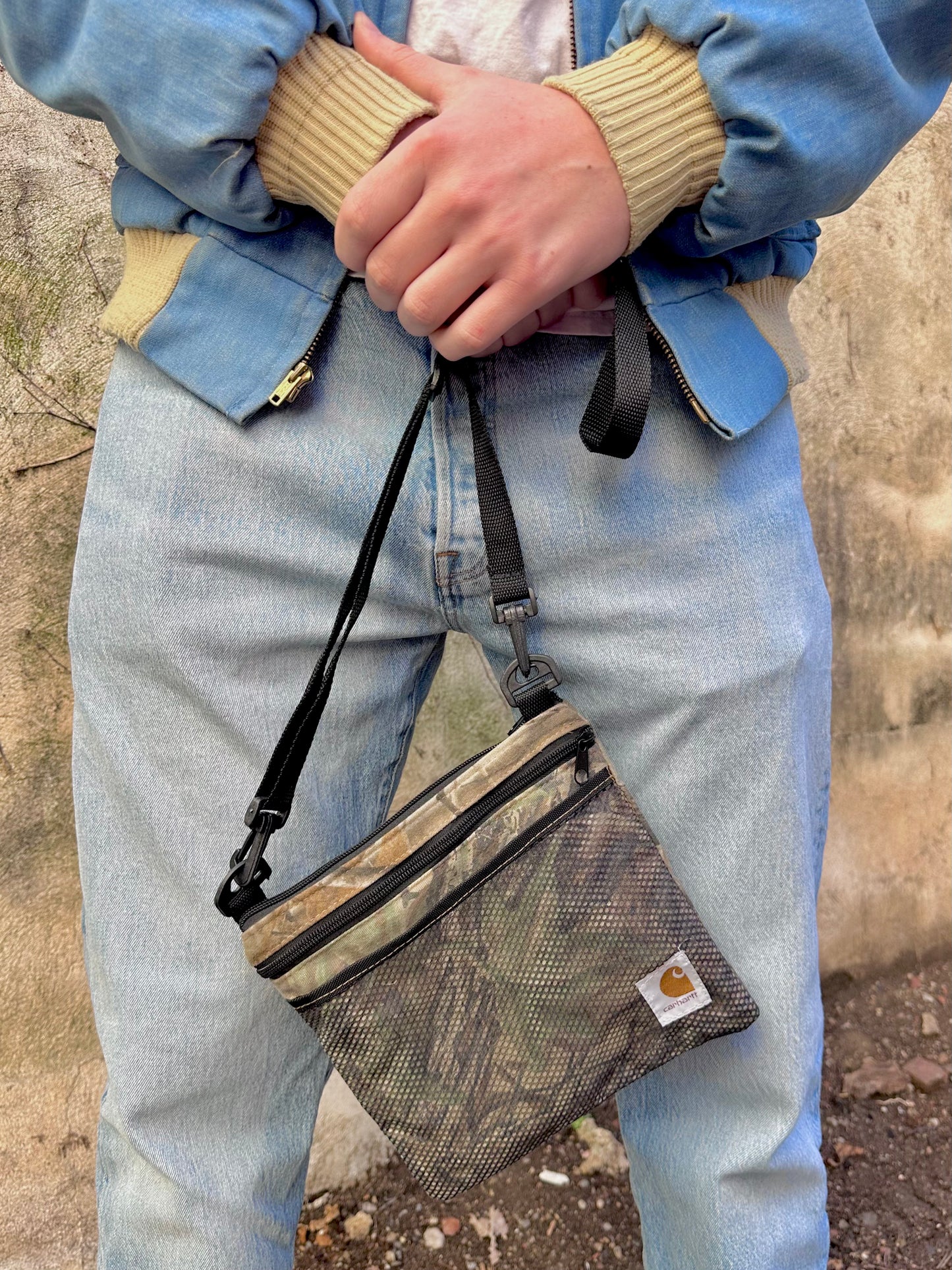 Bigger Square Camo Mesh Crossbody Bag