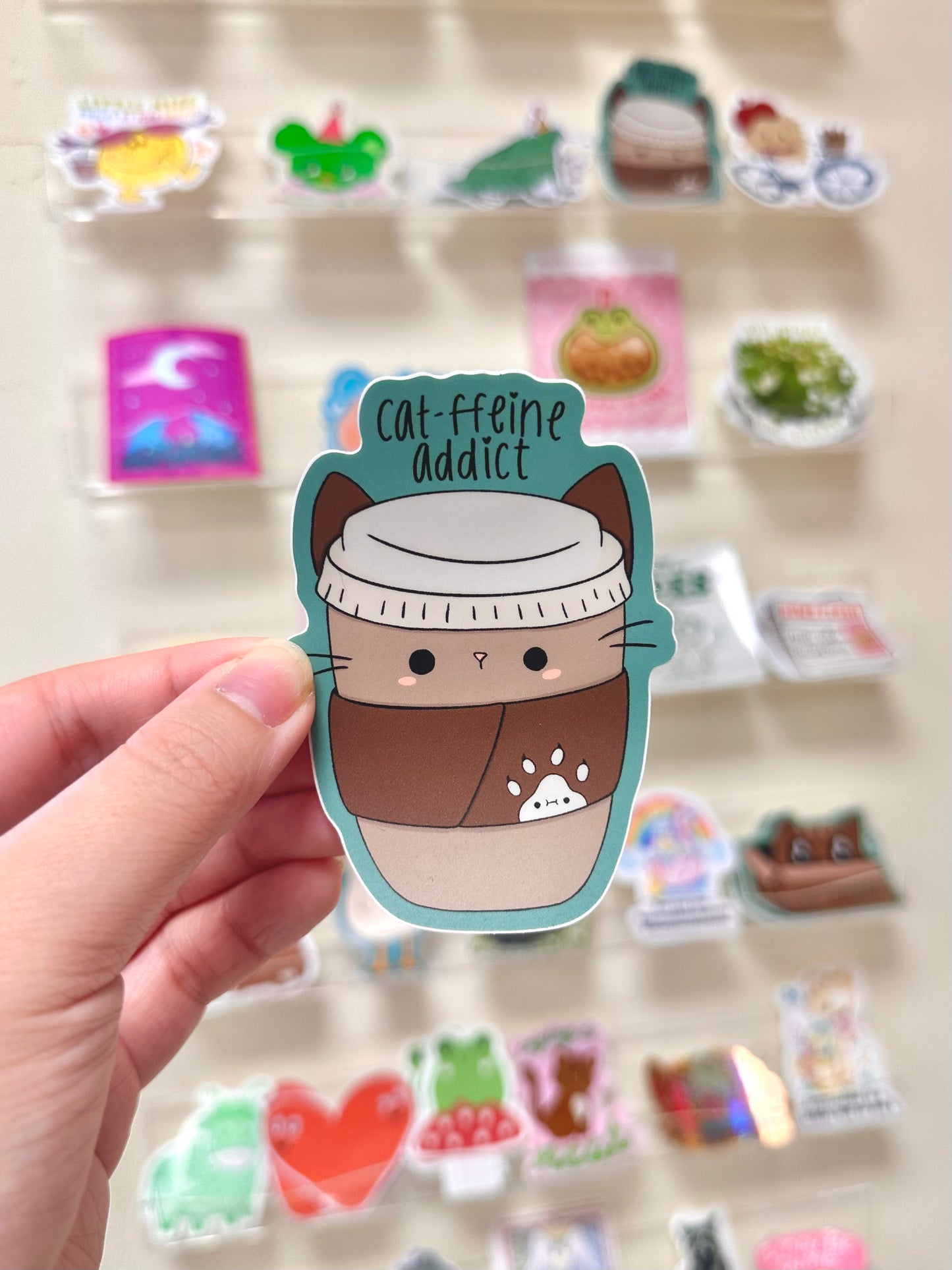 Cat-ffeine Addict Sticker