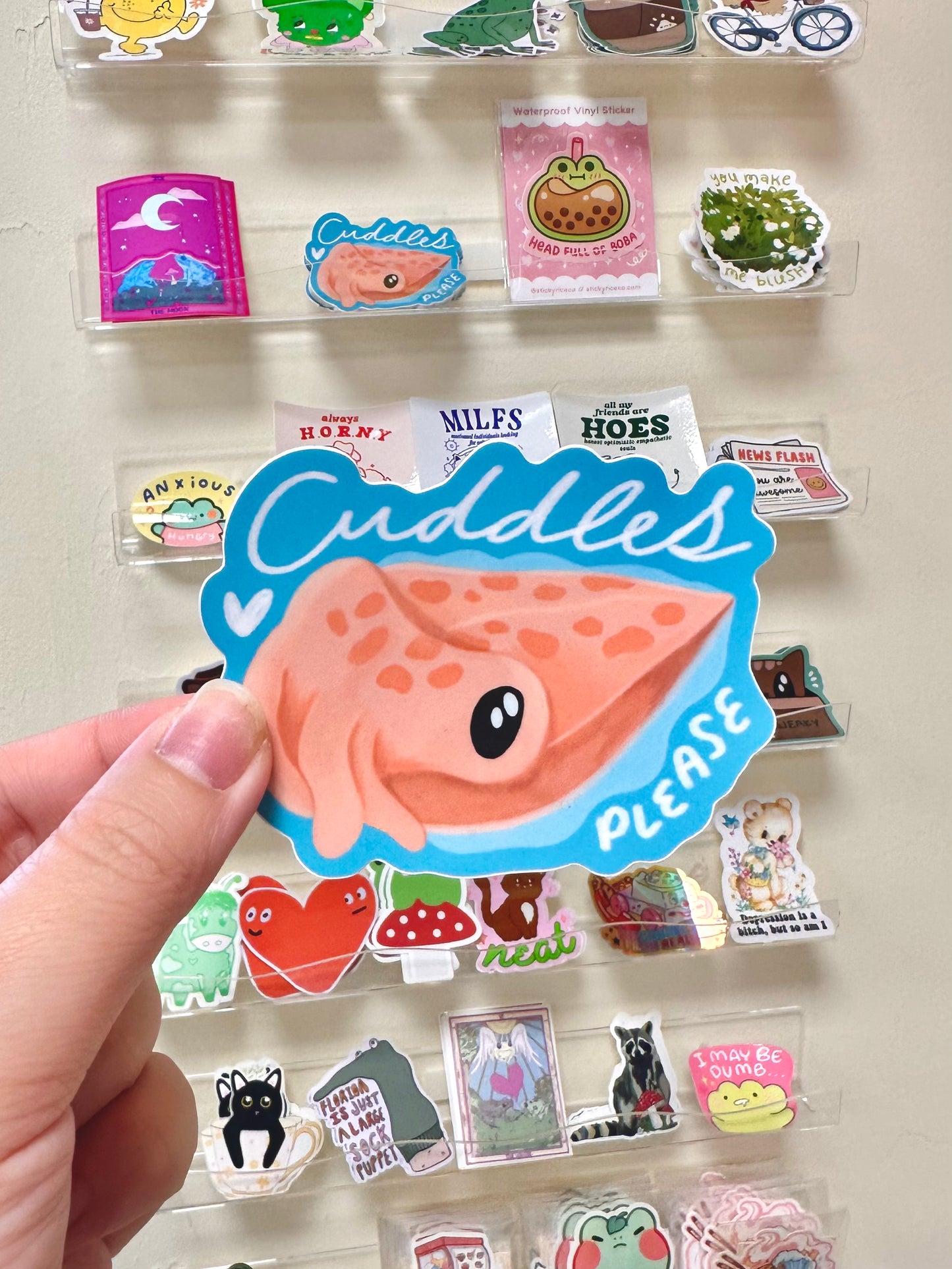 Cuddles Please Sticker