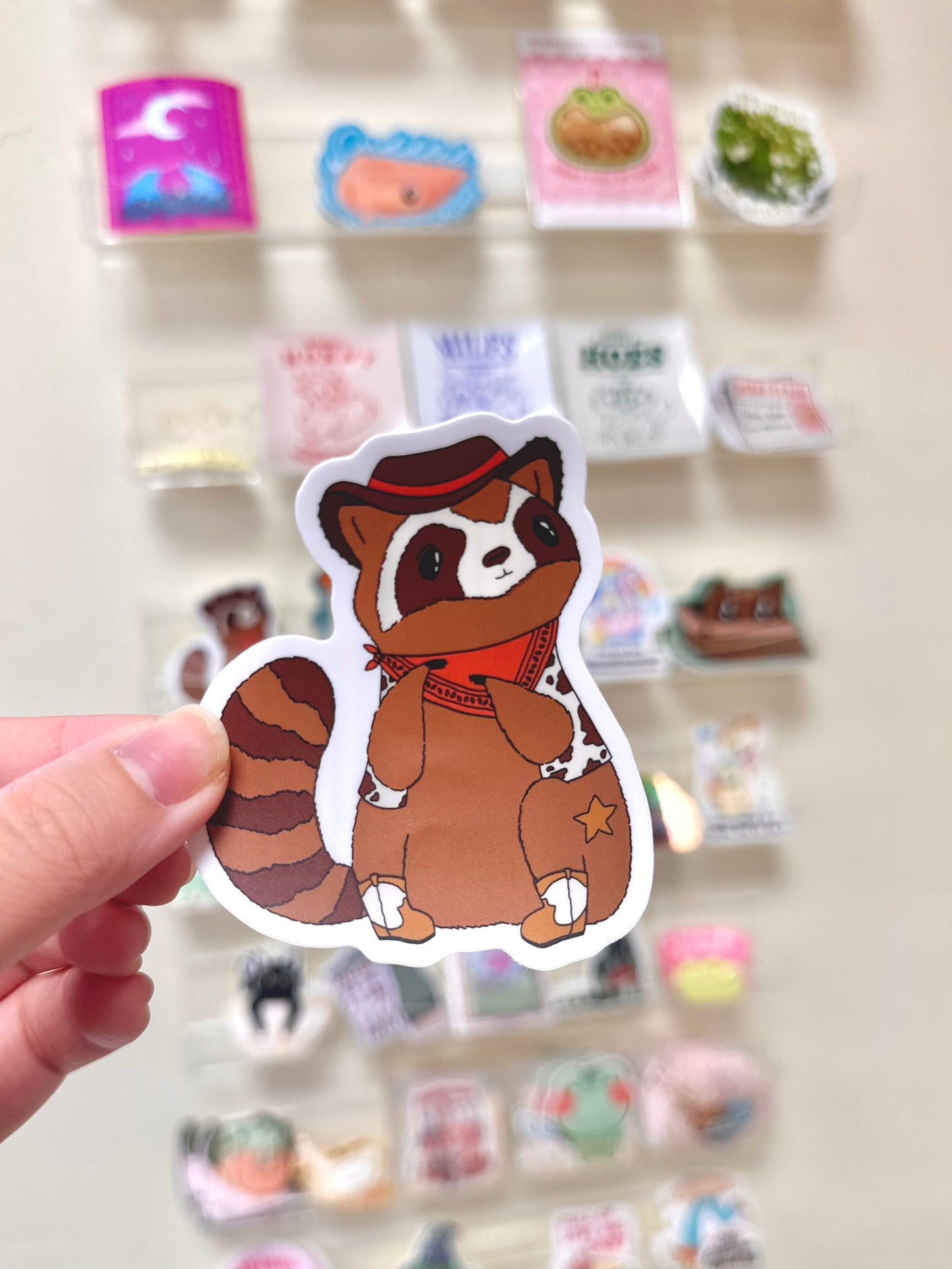 Raccoon Cowboy Sticker