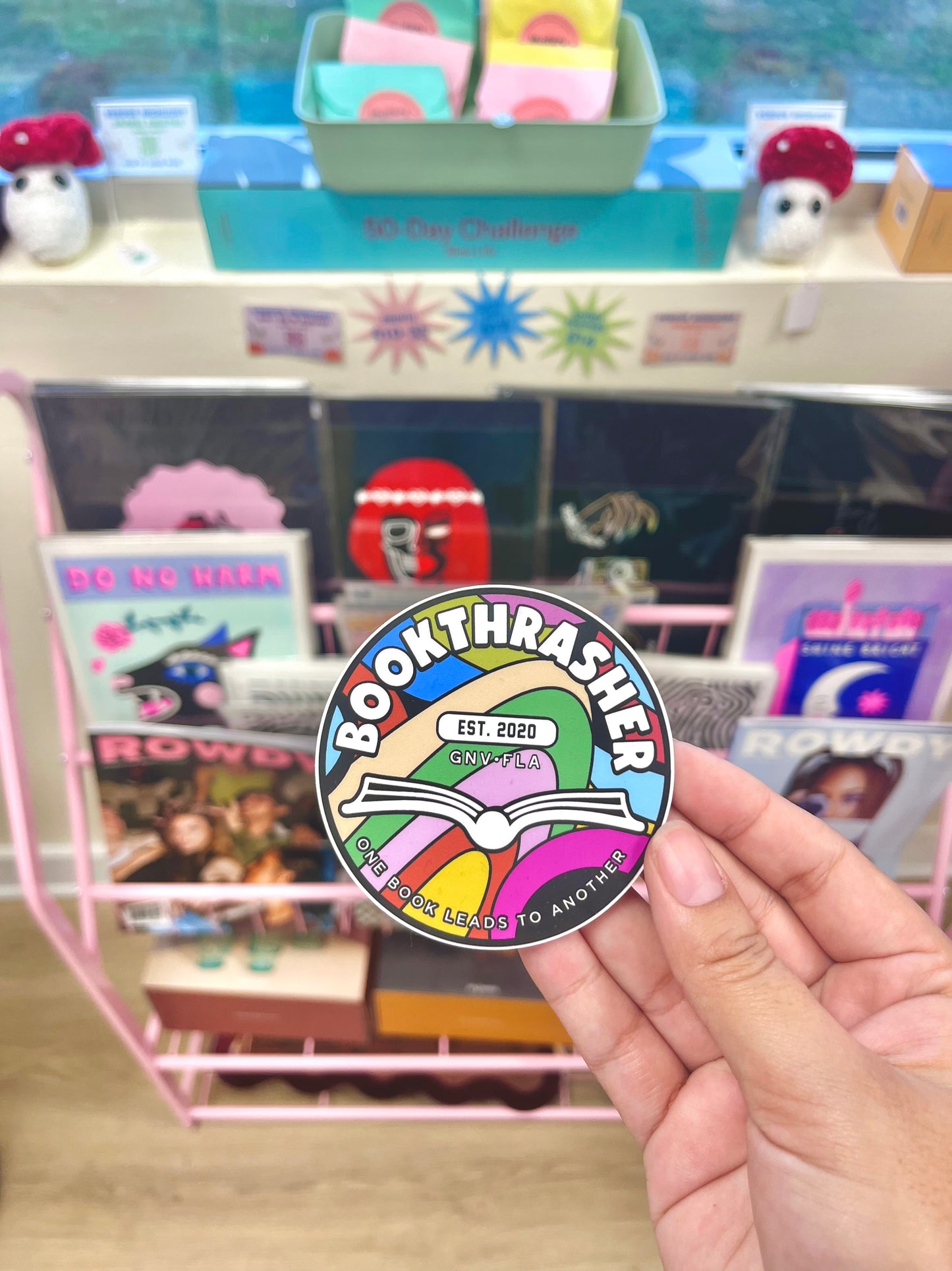 Colorful Bookthrasher Sticker