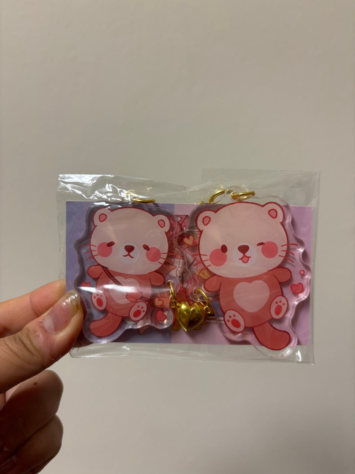 Otter Magnet Heart Keychain