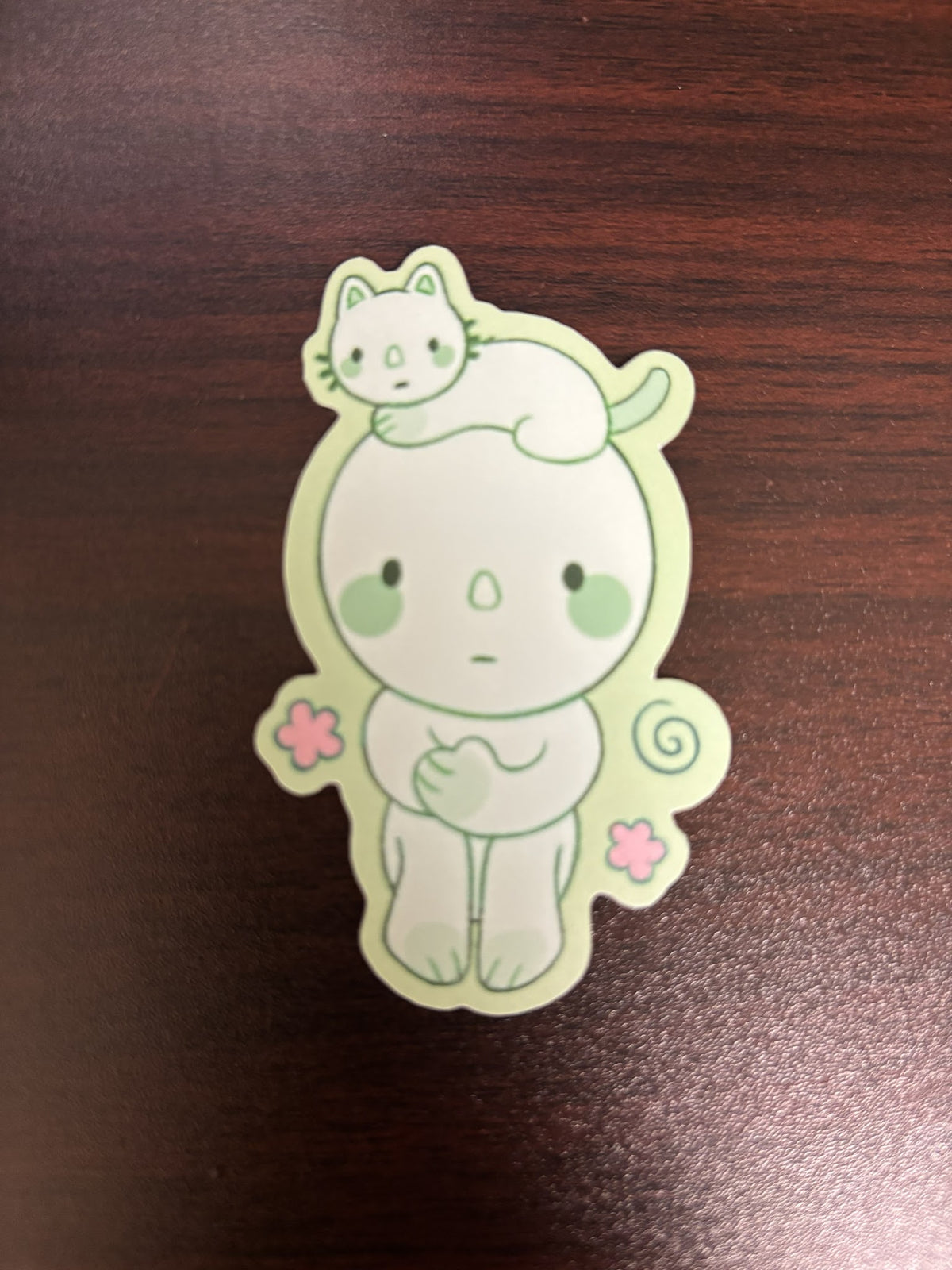 Smiski Sitting with Cat Sticker