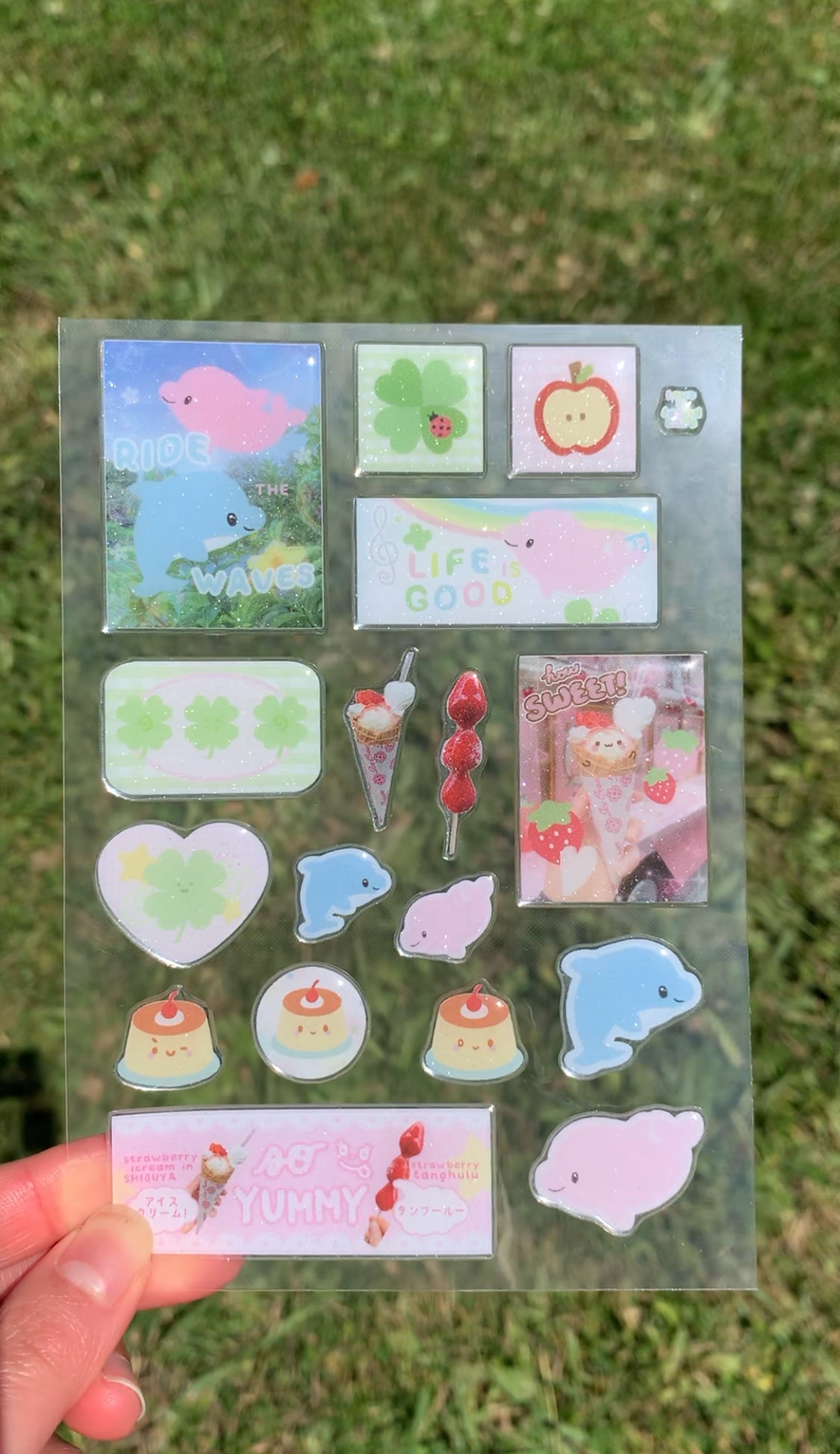 Heisei Retro Puffy Sticker Sheet Glitter Epoxy