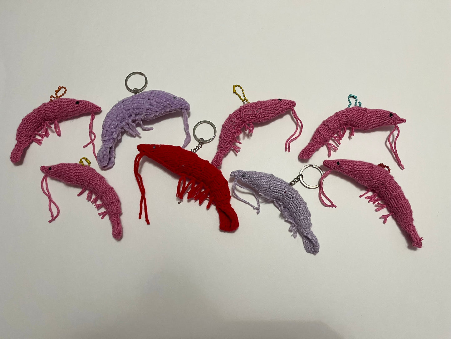 Knitted Lil Shrimp Keychains