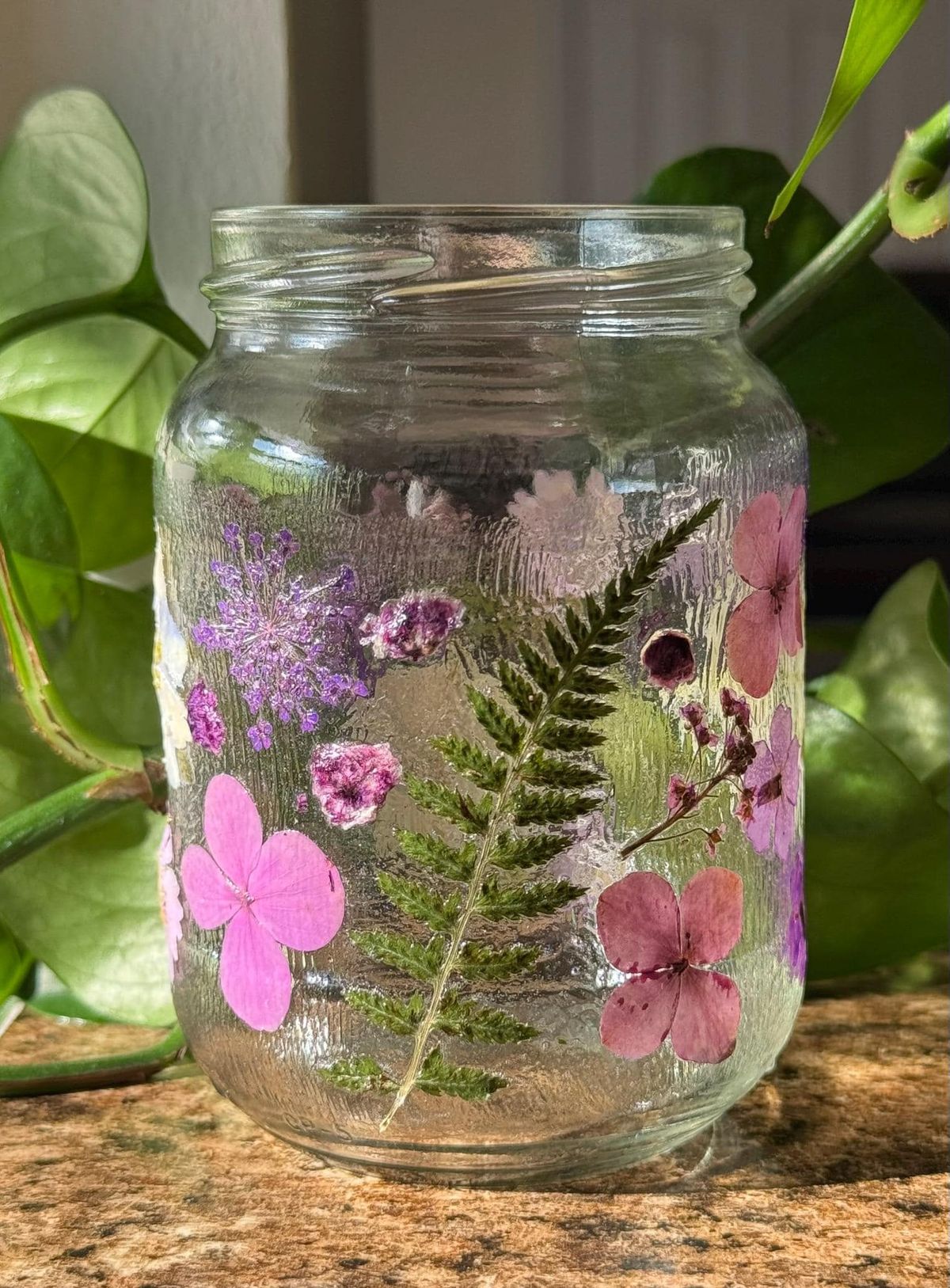 4/15 PRESSED FLOWER MASON JAR WORKSHOP