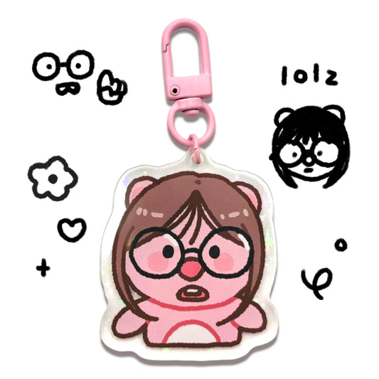 Bunhiry Loopy Hair and Bangs Keychain