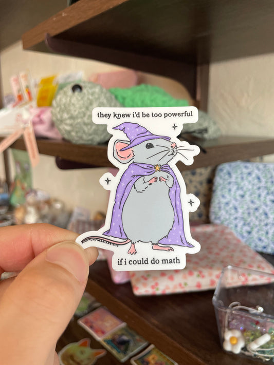 If I Could Do Math Mouse Wizard Sticker