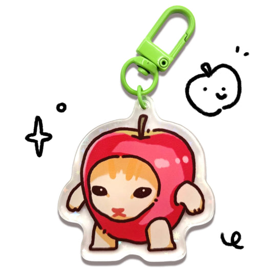 Bunhiry Apple Cat Keychain