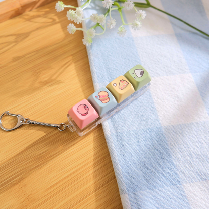 Pink Blob Keycap Fidget Keychain