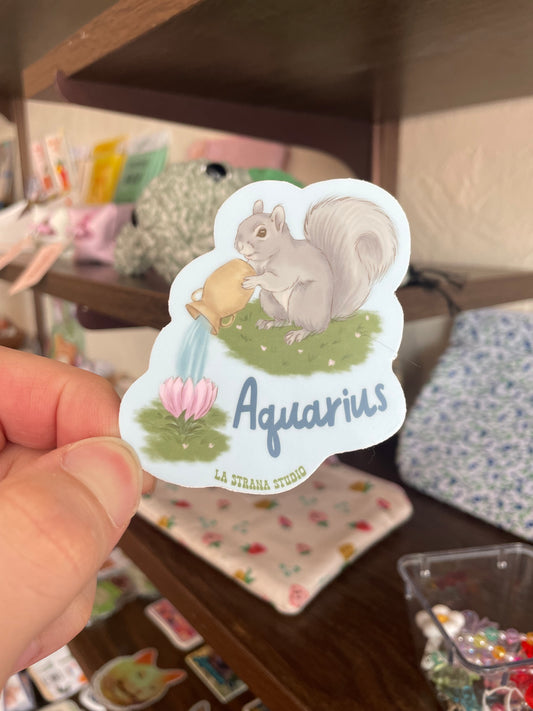 Aquarius Squirrel Watering Sticker