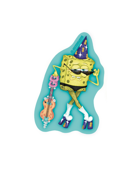 A Square in Fishnets Sticker