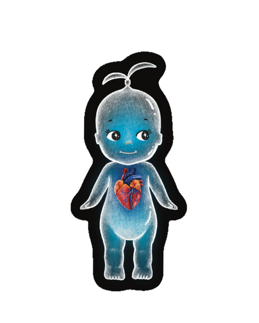 Angel Baby Blue Heart Sticker