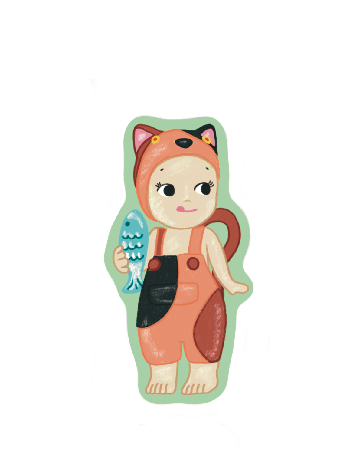 Angel Baby Calico Cat Sticker