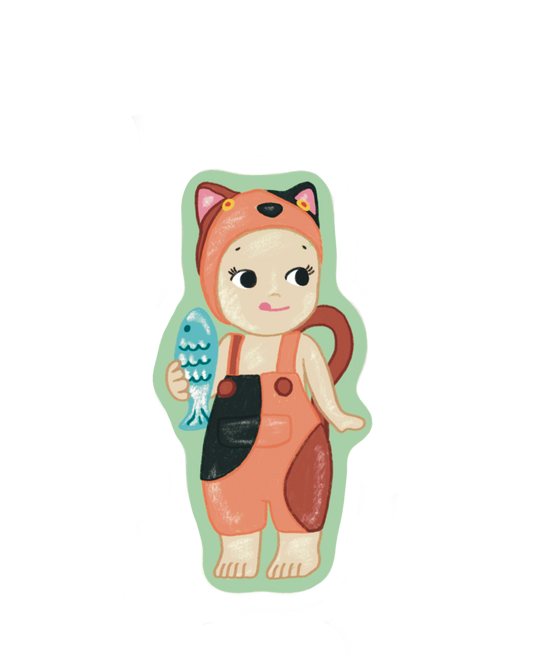 Angel Baby Calico Cat Sticker