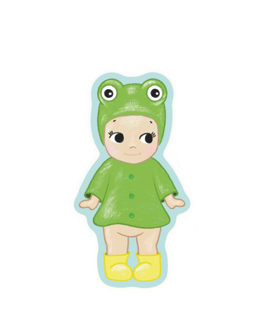 Angel Baby Frog Sticker