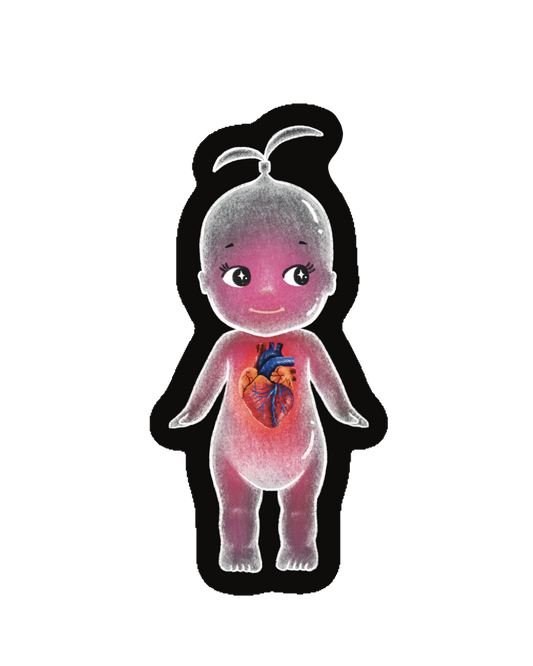 Angel Baby Pink Heart Sticker