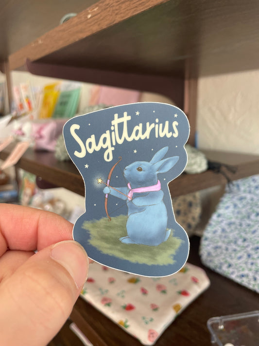 Sagittarius Bunny Bow & Arrow Sticker
