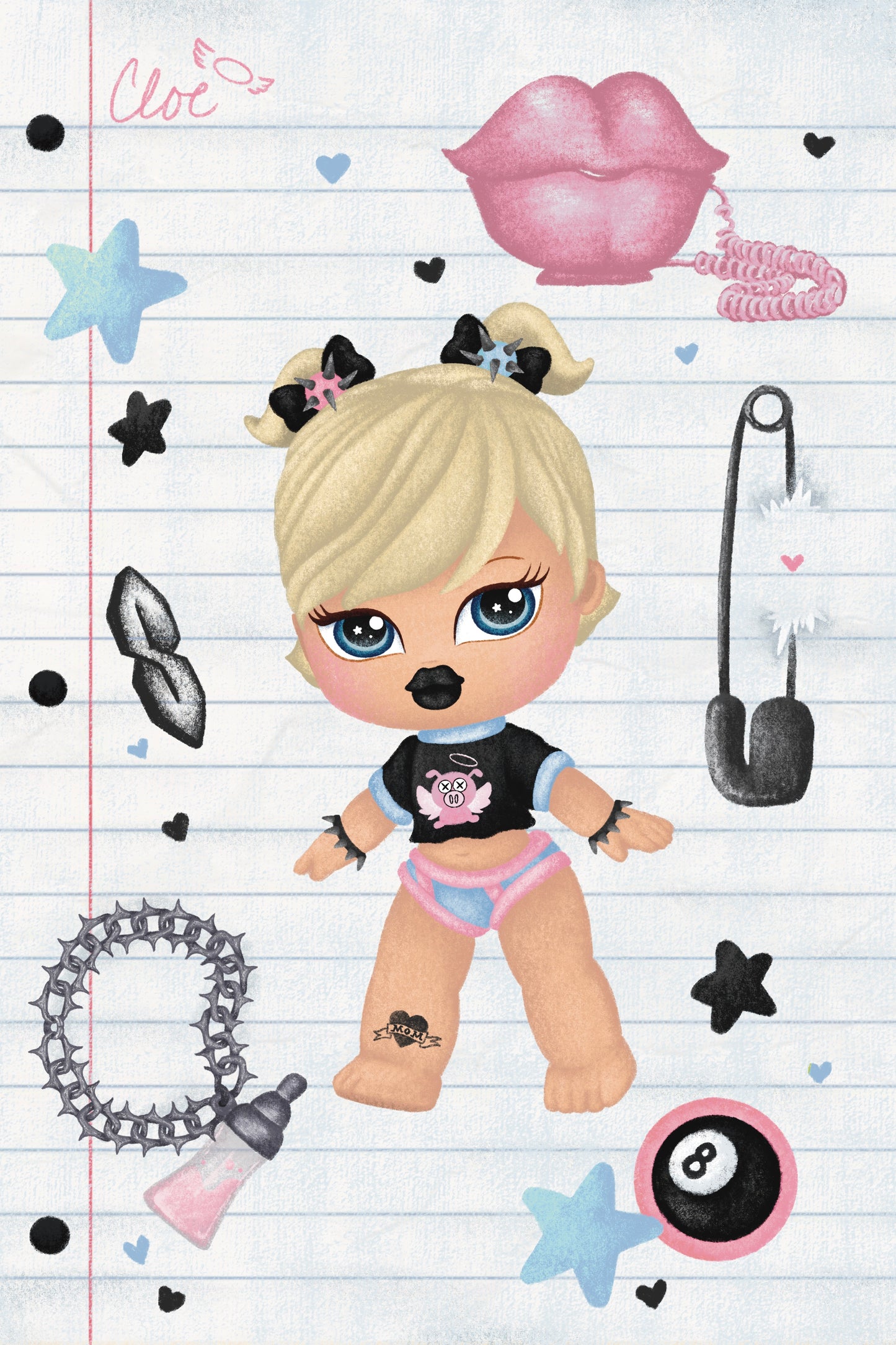 BRATEE GIRLS: CLOEE 4x6 Art Print