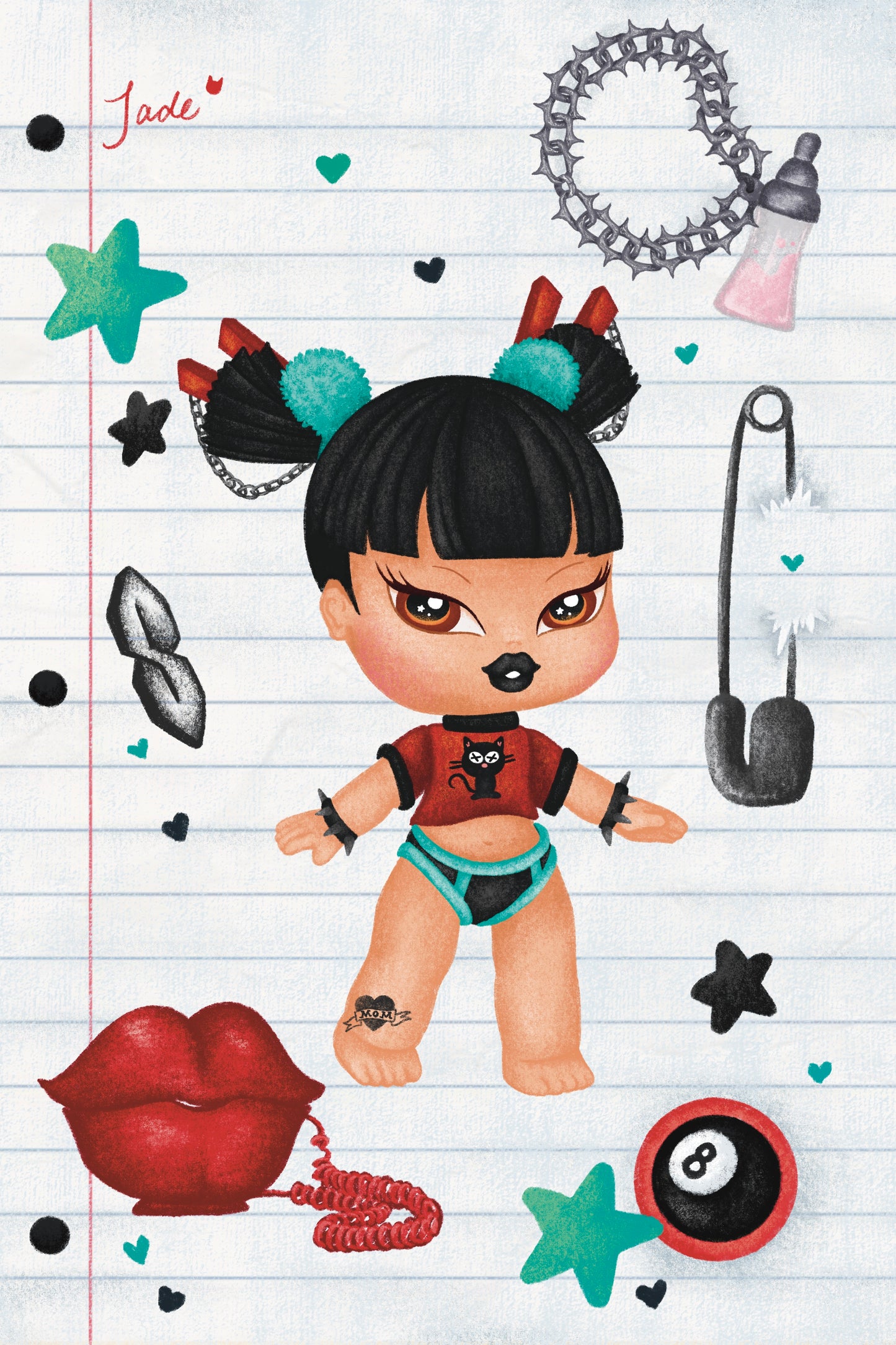 BRATEE GIRLS: JADEE 4x6 Art Print