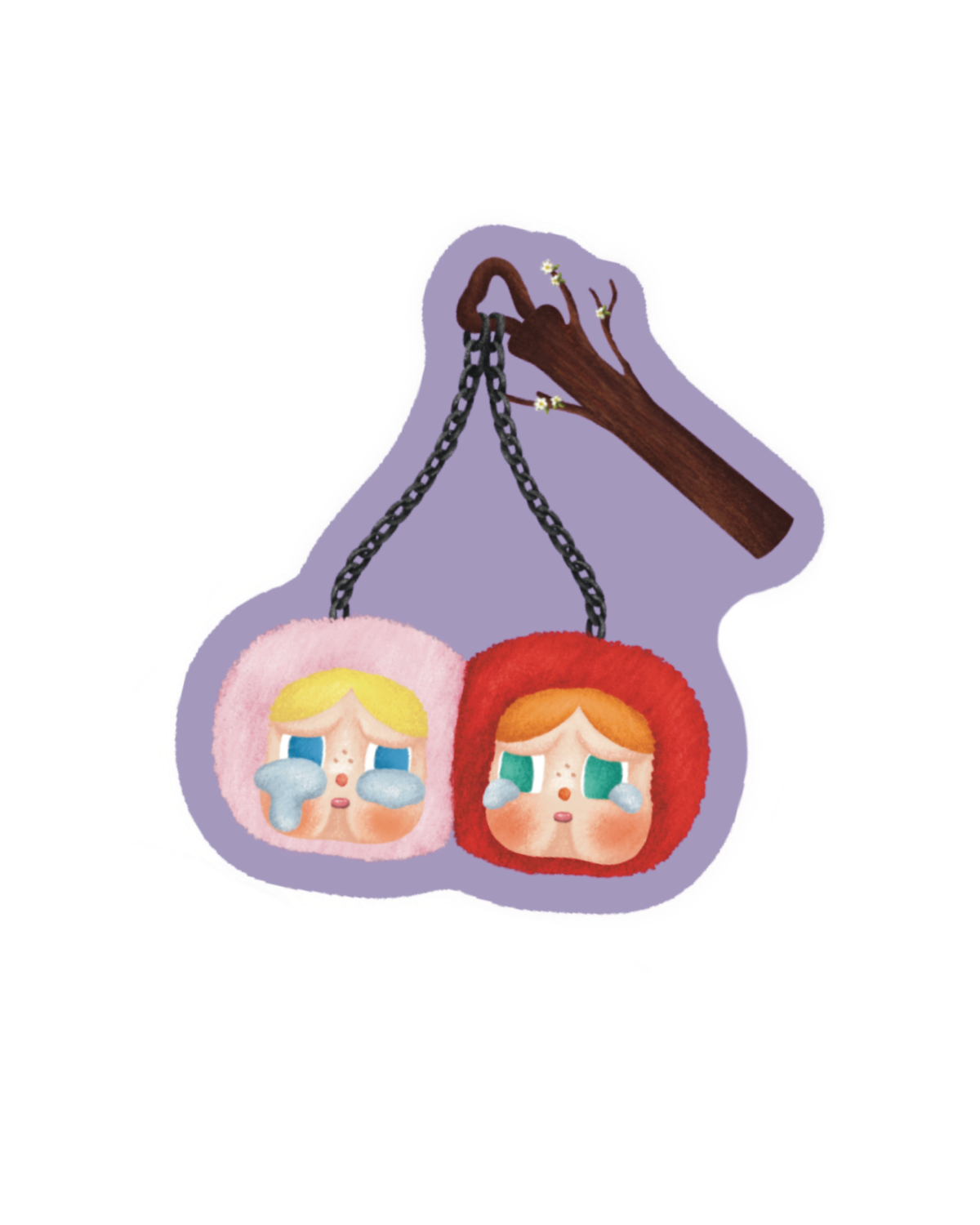 Crying Cherry Flail Sticker