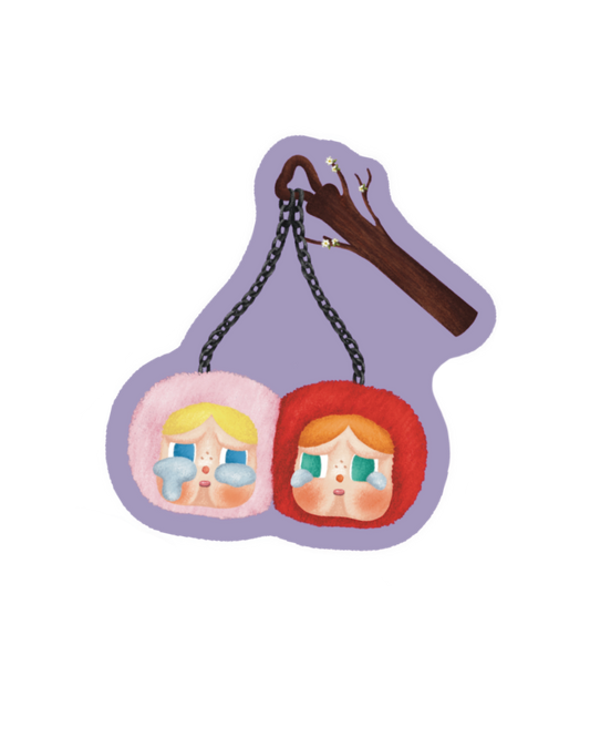 Crying Cherry Flail Sticker