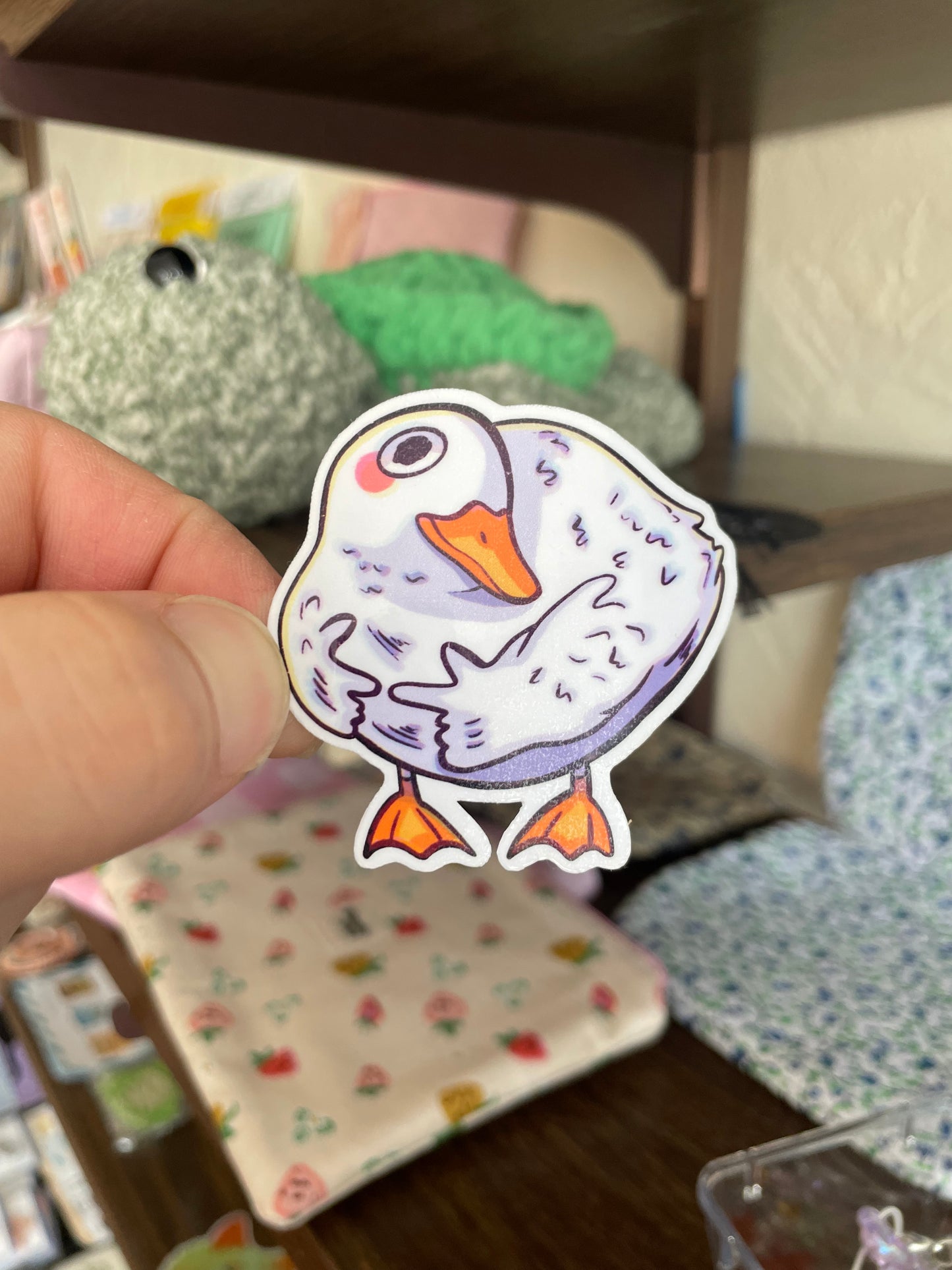 Duck Being Shy Sticker