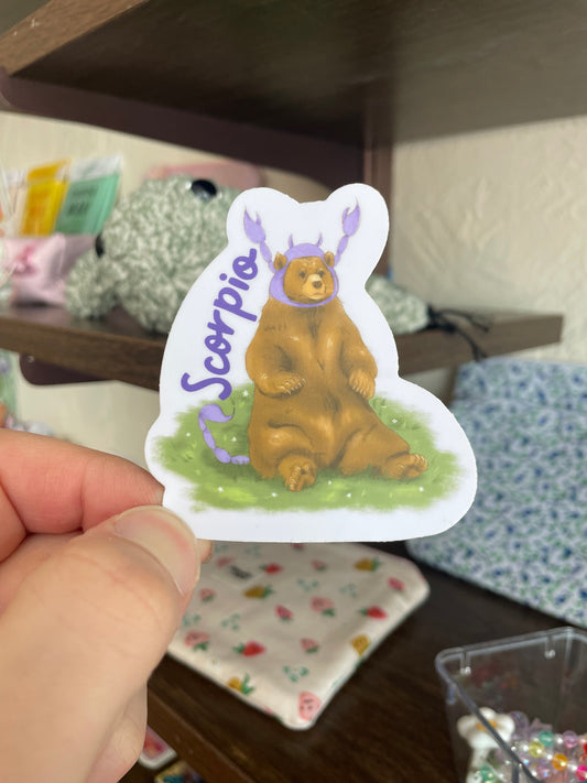 Scorpio Bear Crab Sticker
