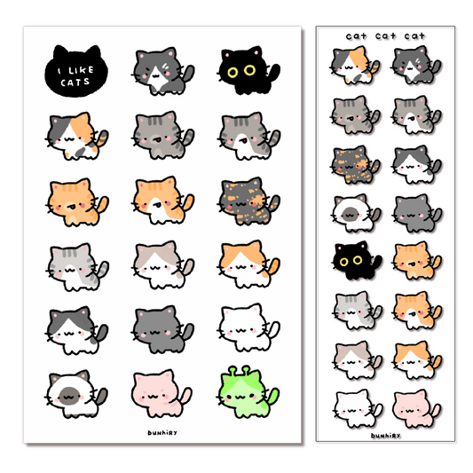 cat cat cat sticker sheet