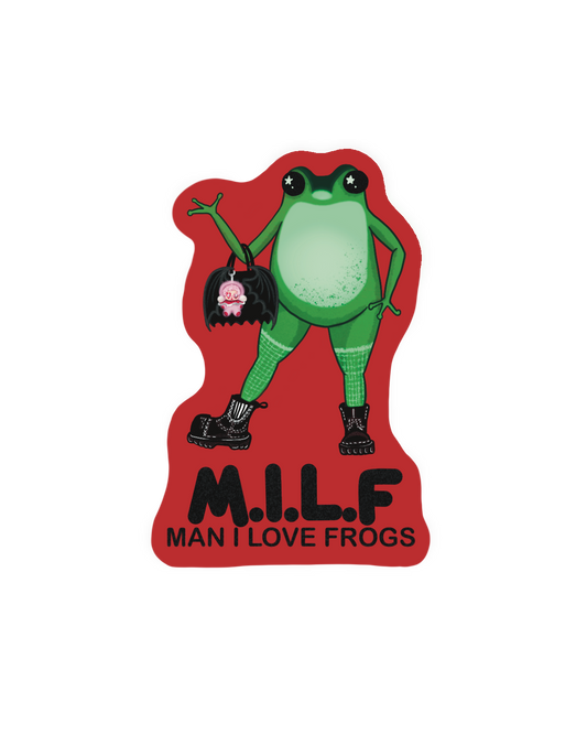 FRANKEE Frog: Man. I. Love. Frogs. Sticker
