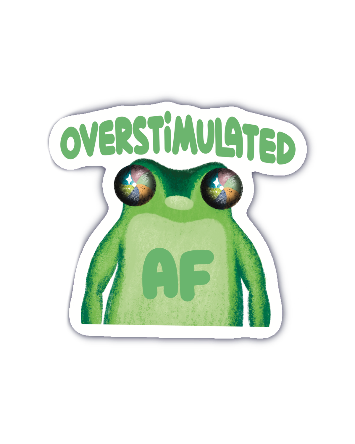 FRANKEE Frog: Overstimulated Sticker