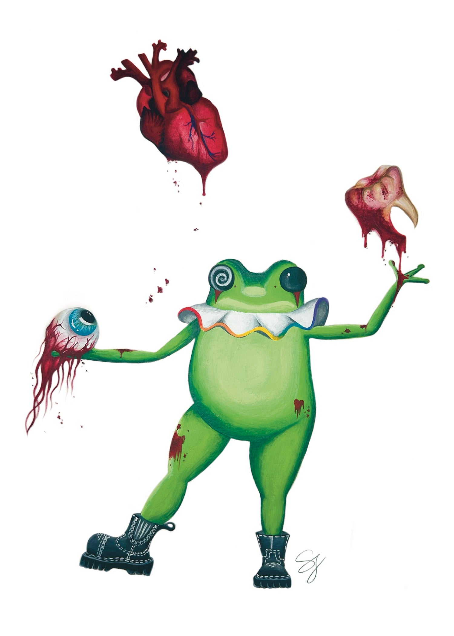 FRANKEE Frog: just clownin 5x7 Art Print