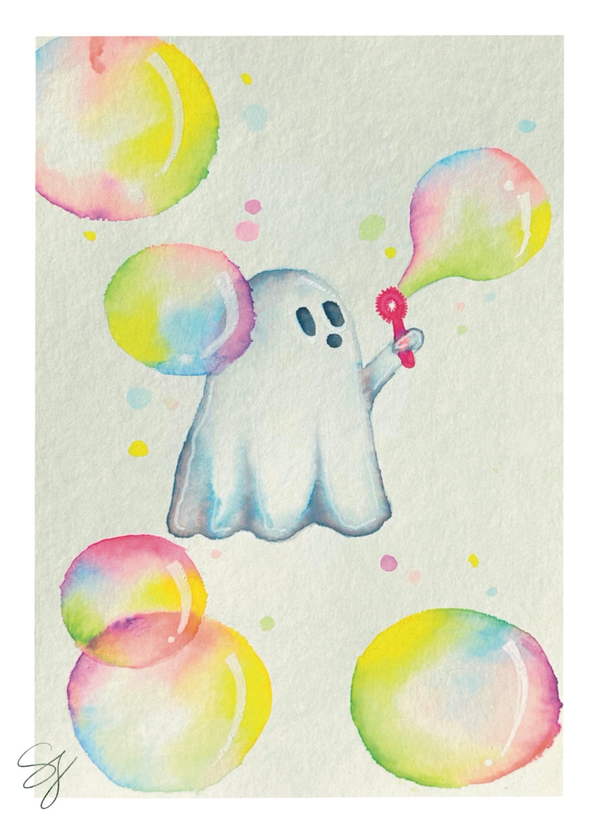 Ghost & Bubbles 5x7 Art Print
