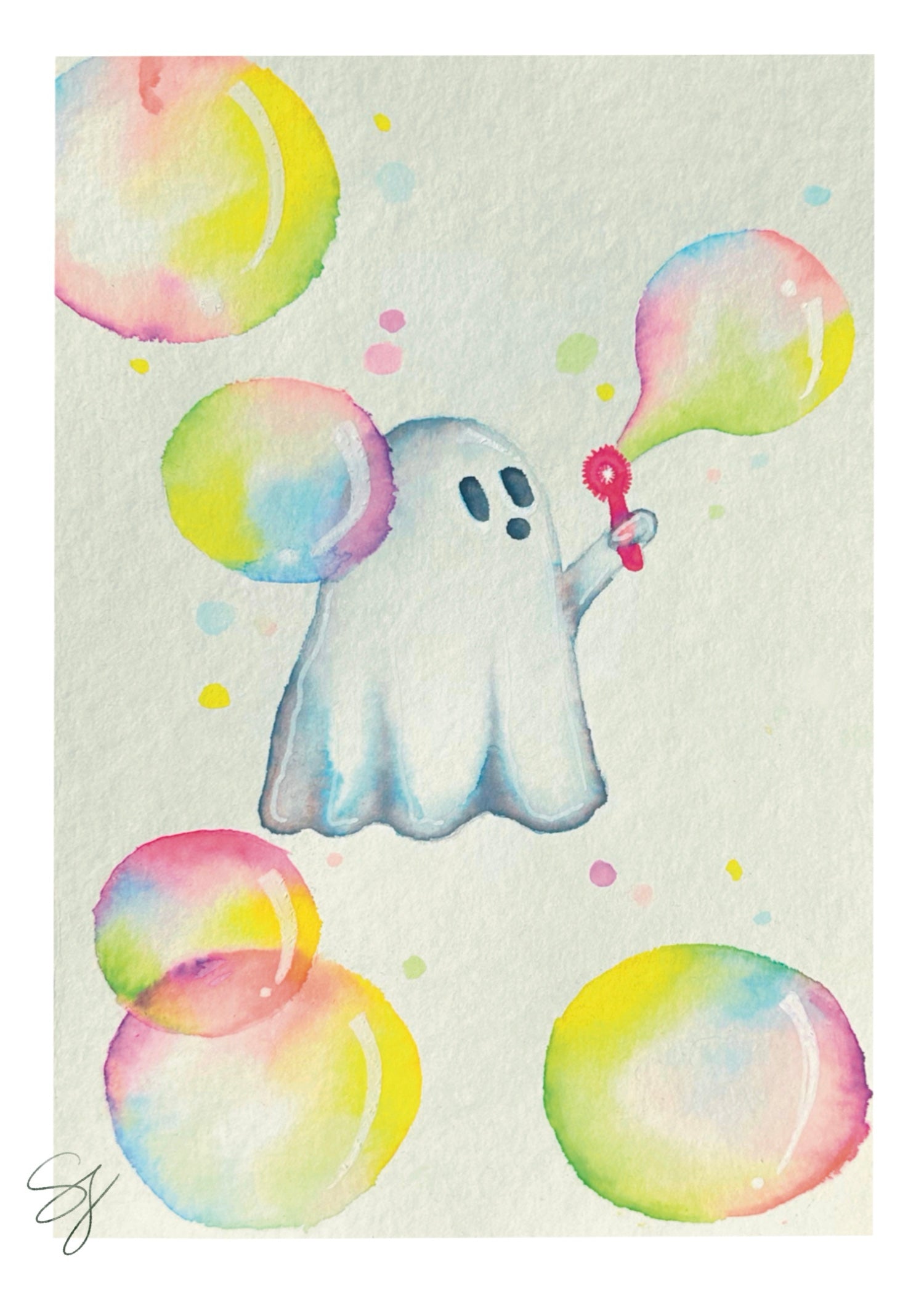 Ghost & Bubbles 5x7 Art Print