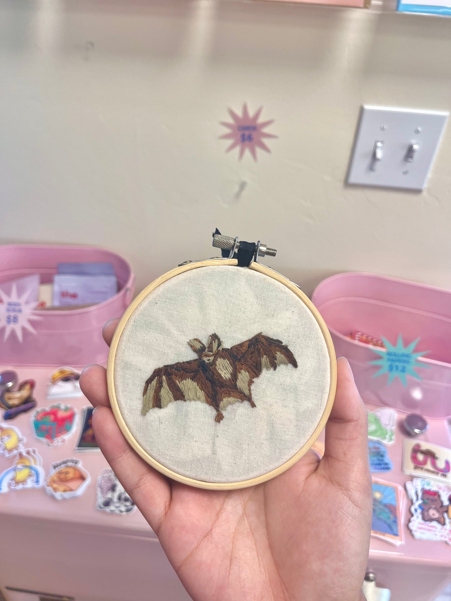 Bat Embroidery Hoop