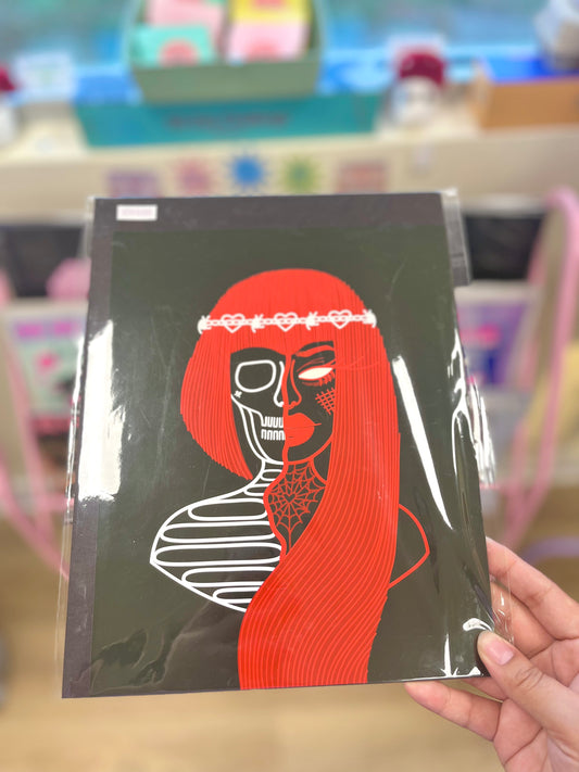 Red Skull Girl Print Large