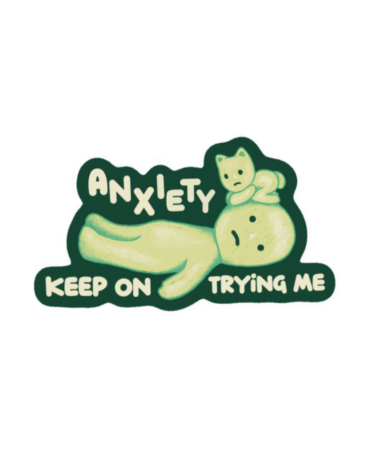lil Green Guy Anxiety Sticker
