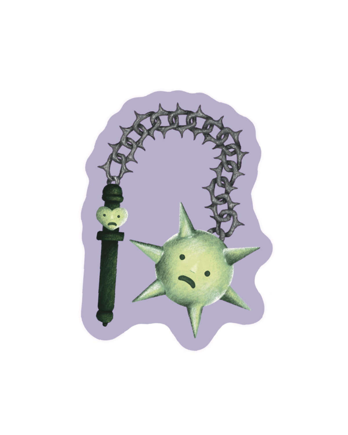Lil Green Guy Flail Sticker