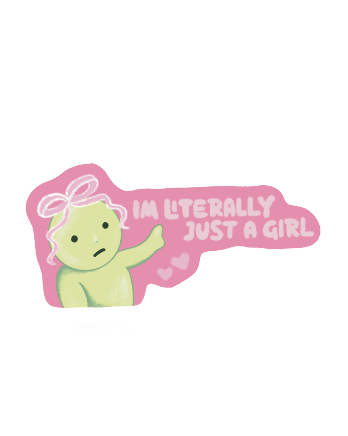 lil Green Guy Just a Girl Sticker