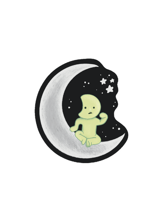 lil Green Guy Moon Sticker
