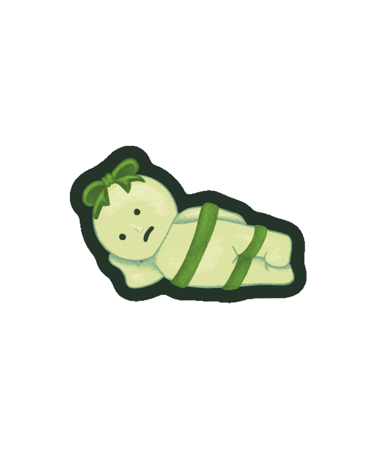lil Green Guy Wrapped Up Sticker